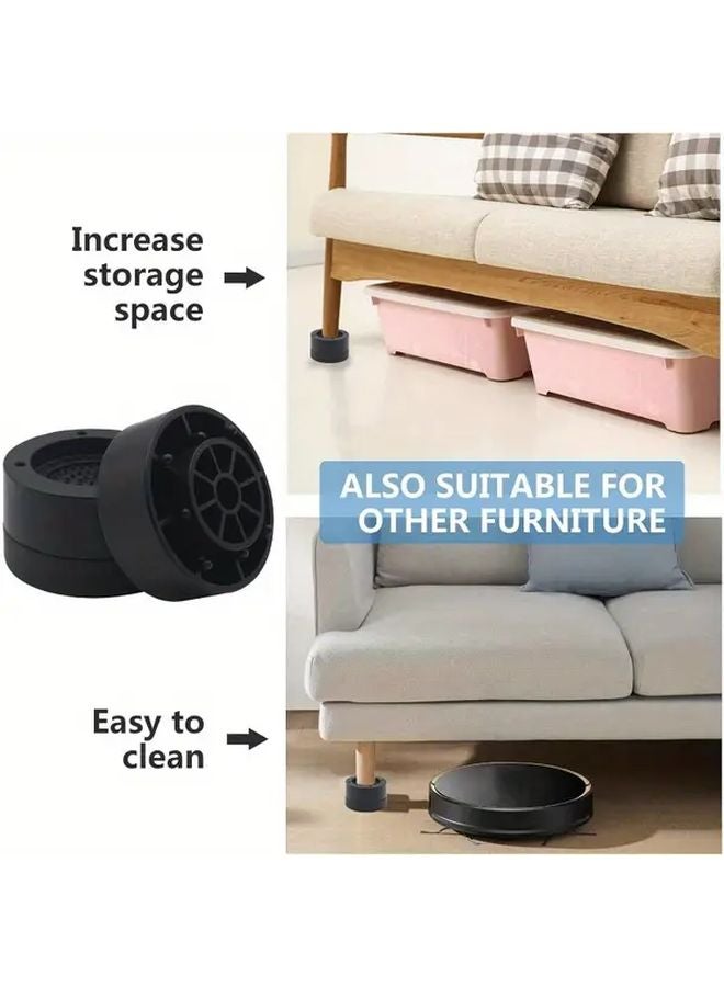 Black Furniture Risers 1 3 2 3 3 3 Inch Adjustable Bed Sofa Chair Lifts Supports 1300 Lbs - Image 3